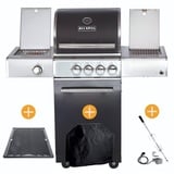 ALLGRILL CHEF Paket S3 Backburner Seitenkocher Steakzone AIR System GRATIS: Cover, Grillplatte, Spieß