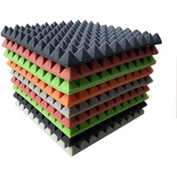 Akustikplatten Pyramiden 50x50x5 cm akustische Schaumstoffplatten Schallschutzmatte Schallschutz Wandpaneele Akustikschaumstoff Grün Orange Rot Graphit Akustikpaneel (Graphit)
