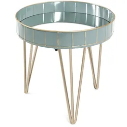 Beistelltisch grau-blau-bronze