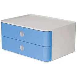Schubladenbox SMART-BOX 2 Laden weiß/hellblau