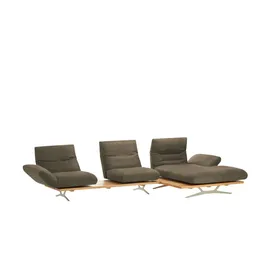 KOINOR Eckcouch Mikrofaser 2-Sitzer Braun