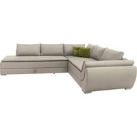 INOSIGN Ecksofa Göteborg, mit Boxspring-Bettfunktion und Bettkasten, Dauerschlaffunktion, Topper beige