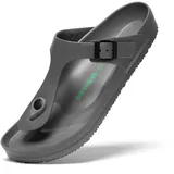 SAGUARO Hausschuhe Herren Damen Leicht Elastisch Pantoletten Klassisch Badschuhe Unisex Erwachsener Sandalen, Slipper Grau 47 - 47 EU