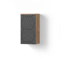 Livinity® Badschrank, Anthrazit, Eiche, 2 Fächer, Rechteckig, 30x59x24 cm,