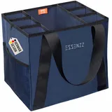 ESSENZZ Shopssta - Der Flaschen Organizer + Einkauf/Flaschenträger für 6-9 - 12 Glasflaschen 1L - 1,5L / Flaschentasche 24 Dosen 0,5l Bier, Sixpack oder Weinflaschen = XXL Einkaufstasche faltbar