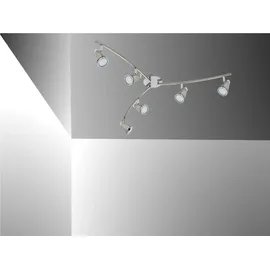 Trango 6-flammig 1009-62 LED Badleuchte IP44 Bad Deckenleuchte in Nickel matt & Chrom, Flurlampe, WC Lampe, Deckenlampe inkl. 6x 5 W LED Leuch... - Silber