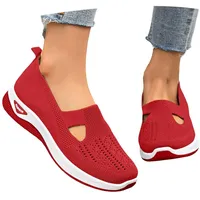 Orthopädische Schuhe Damen Sneaker, Schuhe ohne Schnürung für Handsfree Cushion Slip On rutschfeste Walkingschuhe Turnschuhe Leicht Bequeme Erhöhte Füße Sommer Gesundheitsschuhe Barfußschuhe Leichte - 39 EU