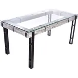 CHYRKA® Esstisch (Weiss, 180x80 cm H=75 cm) LEMBERG Wohnzimmertisch Esszimmertisch Massivholz Glastisch Holz Glas Loft Handmade Vintage Deco