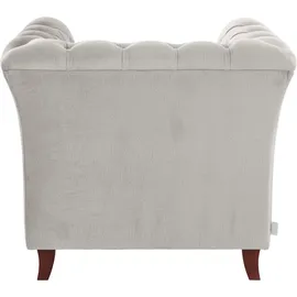 Home Affaire Chesterfield-Sessel HOME AFFAIRE "Reims Cocktailsessel, Sessel", grau (hellgrau), B:98cm H:76cm T:88cm, Samtoptik (100% Polyester), Sessel, mit echter Chesterfield-Knopfheftung, hochwertige Verarbeitung
