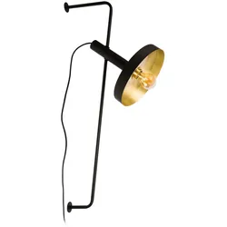 Whizz Wandleuchte Schirm schwarz gold verstellbar 1xE27