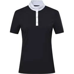 Turnier-Poloshirt Reiten Frau Euro-Star Estrella SCHWARZ|SCHWARZ|SCHWARZ XL