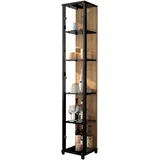 fif möbel Vitrine OPTIMA Standvitrine, Vitrinenschrank, Glasvitrine, Sammlervitrine schwarz 31,5 cm x 172 cm x 32 cm