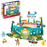 Mattel MEGA Pokémon Actionfigur-Bauspielzeug, Trainingsarena mit 1101 Teilen, Kampfspiel und 5 bewegliche Figuren für Kinder, HWR82