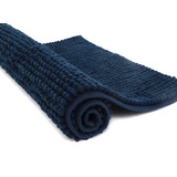 Pincy rutschfeste Chenille Badematte – 50 x 80 cm zottelige Mikrofaser-Badematte – schnell wasserabsorbierend, maschinenwaschbar, strapazierfähiger Bodenteppich, für Badezimmer, Zimmer (Marineblau)