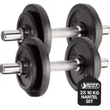 Best Sporting Hantelset Kurzhantel Hanteln 10 kg aus Gusseisen | Hantel verstellbar für Männer und Frauen | Für dein Workout und Fitnesstraining Zuhause | Adjustable dumbbell set (2X Stellringe)