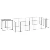 vidaXL Hundezwinger Silbern 10,89 m2 Stahl