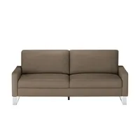Max Schelling Ledersofa mit Kufengestell Maximum , braun , Maße (cm): B: 204 H: 86 T: 97.0