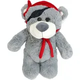 BEMIRO Piratenbär Teddy aus Plüsch in grau - ca- 33 cm