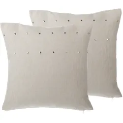 Dekokissen 2er Set GAURA 45 x 45 cm Hellbeige Ohne Muster