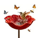 Metall Blumen Gartenstecker VogelträNke, Wasser TrinkgeräTe Aus Metall, Exotische BienenzüChter Aus Blumen, Farbige Bienchen/Schmetterlinge/VöGel In Wasserstellen, GäRten (1Pcs)