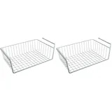 Metaltex 364840094 Kanguro Schrankkorb, 40 cm, silber (Packung mit 2)