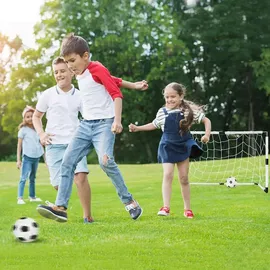 luxuskollektion 2er Set Kinder Fußballtore mit Fußbällen und Luftpumpe