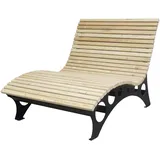 Home Deluxe Wellenholzliege Taiga Lärche 120 cm mit Polsterauflage Naturbelassen