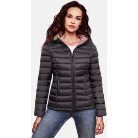 Marikoo Damen modische Steppjacke Übergangsjacke mit großer Kapuze Lucy
