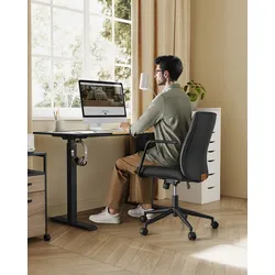 SONGMICS Bürostuhl, Schreibtischstuhl, PU-Oberfläche, leicht zu reinigen, höhenverstellbar