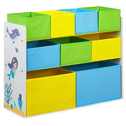 relaxdays Kinderregal Meer mehrfarbig 82,5 x 29,5 x 66,0 cm