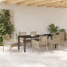 vidaXL Garten Essgruppe 7-tlg. Beige
