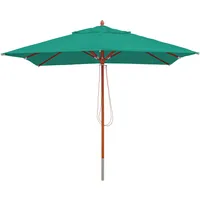 Mendler Gastronomie Holz-Sonnenschirm HWC-C57, Gartenschirm, Polyester/Holz 14kg, eckig 3x3m