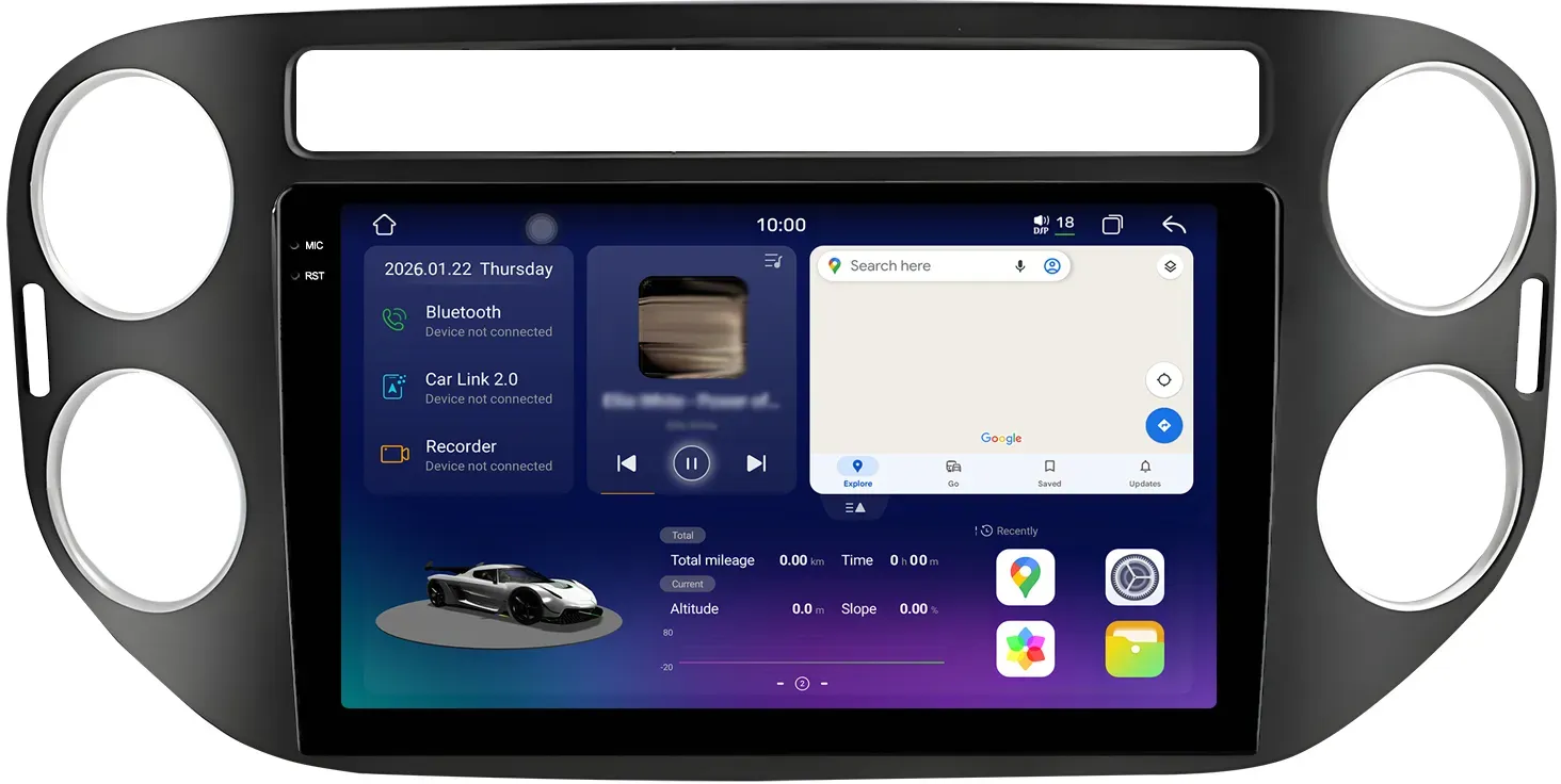 Junsun Radio für VW Tiguan 5N CarPlay Android Auto GPS - 6+128GB - 9.5 inch - Schwarz - Typ-B