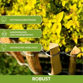 Floranica Staketenzaun 1,0 x 1,0 m imprägnitert braun