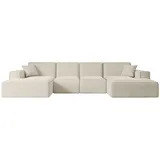 altdecor Ecksofa in U-Form Corner Sofa Bett Eckcouch Couch L-Form Wohnlandschaft Cauchsofa Sierra-U - 344x165x73 cm Beige