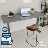 veska Höhenverstellbarer Schreibtisch (140 x 70 cm) - Sitz- & Stehpult - Bürotisch Elektrisch Höhenverstellbar mit Touchscreen & Stahlfüßen - Anthrazit/Anthrazit dunkel