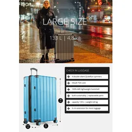 HAUPTSTADTKOFFER Q-Damm 4-Rollen 78 cm / 133 l cyanblau