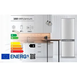 PKM KG230KHEIX Kühlgefrierkombination 173L Inox silber Kühlschrank LED