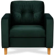 Konsimo Sessel Eriso Velours 80 x 75 x 75 cm Grün mit Kissen