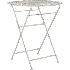 Beliani Balkontisch Ø 70 x 75 cm Weiß
