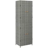 vidaXL Gartenschrank Grau 59x40x180 cm Poly Rattan