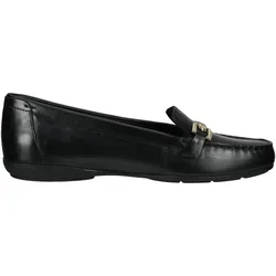 Mokassin GEOX "Geox Mokassin Glattleder", Damen, Gr. 36, schwarz, Glattleder, casual, Schuhe