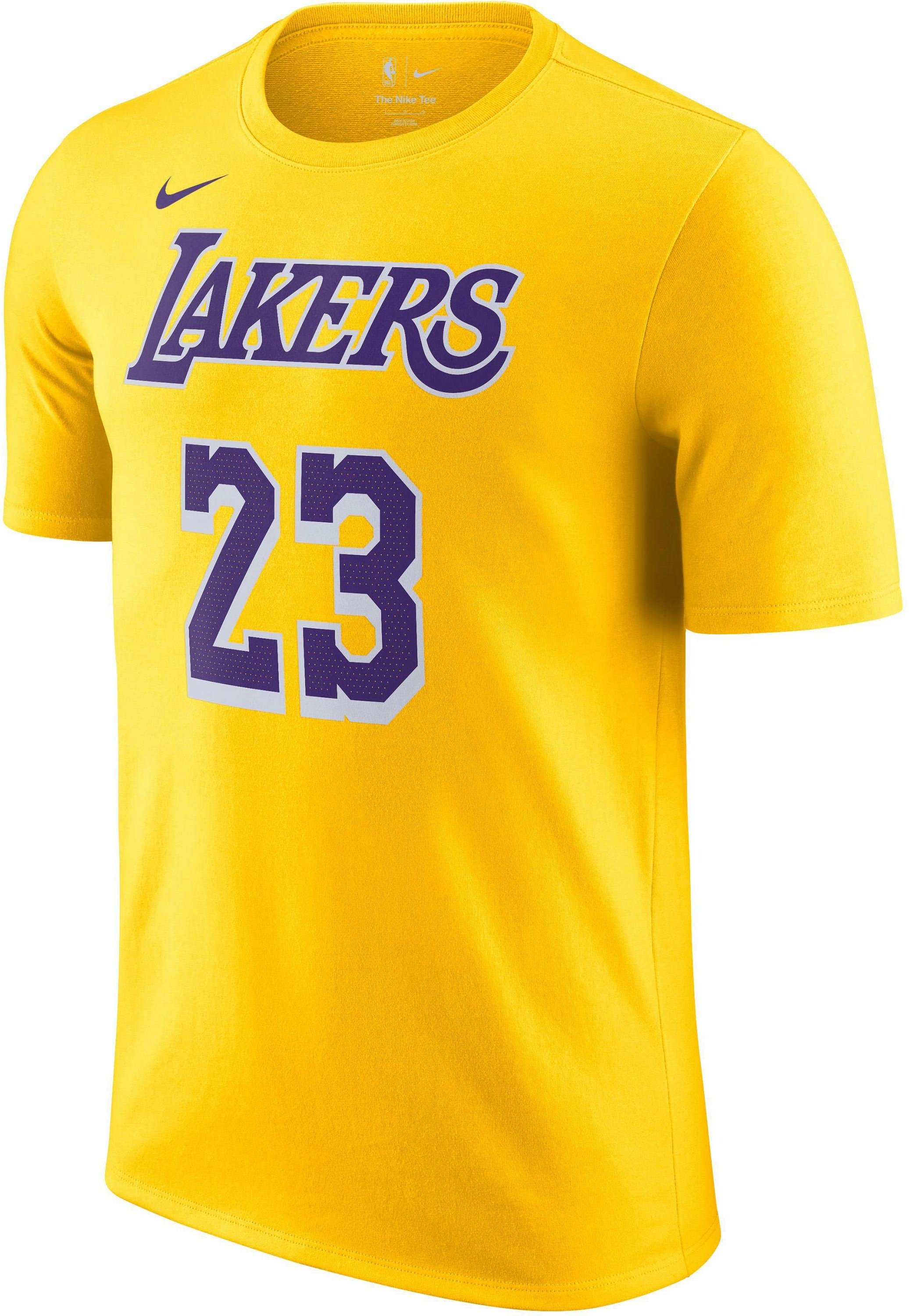 Nike LeBron James Los Angeles Lakers T-Shirt Herren in amarillo, Größe XL - gelb