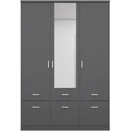 Rauch Kleiderschrank RAUCH "Kleiderschrank Schrank Garderobe deckenhoher Schrank BREMEN", grau (graumetallic), B:136cm H:199cm T:58cm, Holzwerkstoff, Schränke, Kleiderschrank, in vielen Farben und Ausführungen MADE IN GERMANY