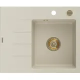 Mexen Ben Granitspüle 1-beckig mit Abtropffläche rechts 600 x 500 mm, beige, Siphon - 6523605000-69-G