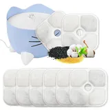 8pcs Filter Katzenbrunnen,Trinkbrunnen Katzen Ersatzfilter für 2.5L Katzen Trinkbrunnen und Hunde,mit Kohlefilter und Schaumfilter