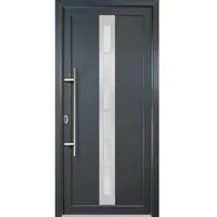 Meeth Aluminium-Haustür »Signum Alu«, satiniertes Glas, titan, nach Innen öffnend, ohne Türgriff - grau