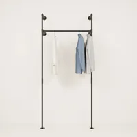 PAMO Kleiderstange Wandmontage 105 x 222 cm schwarz