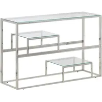 VidaXL Konsolentisch Silbern Edelstahl und Hartglas