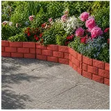 Hti-Living Beeteinfassung Steinmauer 45 x 29 cm 4 Stück rot
